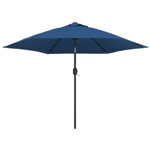 vidaXL Ombrellone da Esterni con LED e Palo in Acciaio 300 cm Azzurro