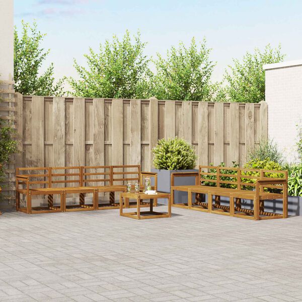 vidaXL Set di divani da esterno 9 pcs Naturale