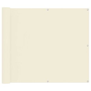 vidaXL Schermo da balcone Crema 100 x 400 cm Tessuto Oxford