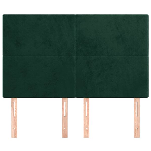 vidaXL Testiera Verde Scuro 144x5x118/128 cm Velluto