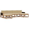 vidaXL Set di divani da esterno 6 pz Naturale e Beige