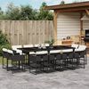 vidaXL Set da Pranzo da Giardino 13pz con Cuscini Nero in Polyrattan