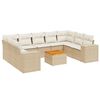 vidaXL Set Divano da Giardino 10 pz con Cuscini Beige in Polyrattan