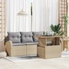 vidaXL Set Divano da Giardino 5 pcs Beige Poly Rattan