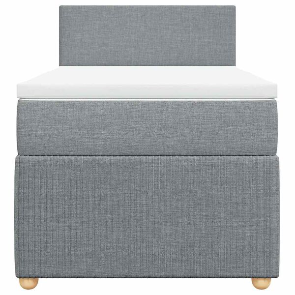 vidaXL Giroletto a Molle con Materasso Grigio Chiaro 80x200 cm Tessuto