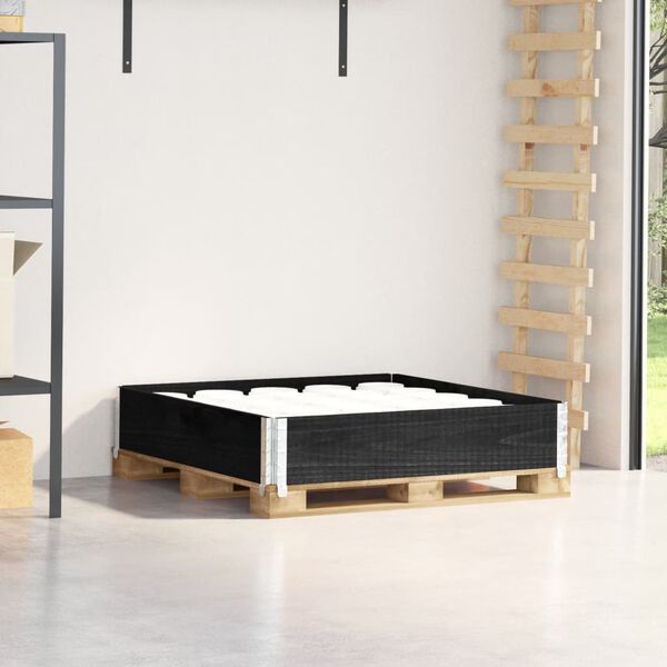 vidaXL Paretale per Pallet Nero 100x100 cm in Legno Massello di Pino