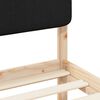 vidaXL Letto con Testiera Rivestita Nero 90 x 190 cm Pino massello