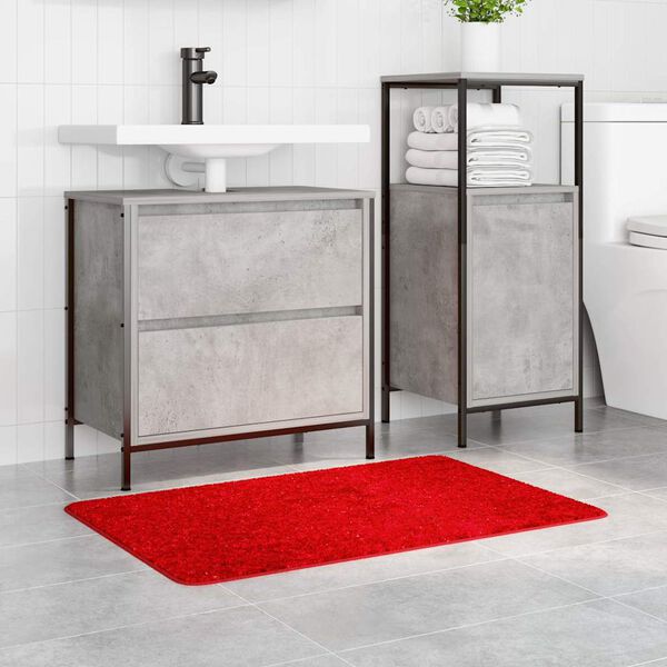 vidaXL Tappetino da bagno antiscivolo Rosso 60 x 90 cm PP