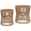 vidaXL Tavolini da Giardino 2pz con Piano in Legno Beige in Polyrattan