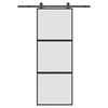 vidaXL Porta Scorrevole Ferramenta 76x205 cm Vetro Temperato Alluminio