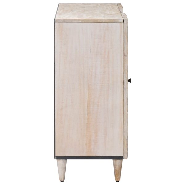 vidaXL Credenza Bianco 90 x 33,5 x 75 cm Legno di mango massello