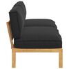 vidaXL Set di divani con cuscino 2 pcs Nero Legno di Acacia Massello