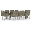 vidaXL Set Mobili Giardino 11 pz con Cuscini Polyrattan Nero e Grigio