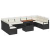 vidaXL Set Divano da Giardino 11 pz 10-Numero di posti Nero e Crema