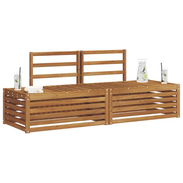 vidaXL Set di divani da esterno 2 Pezzo Naturale 182,5 x 63 x 73 cm