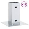 vidaXL Basi per Pali Quadrate 12 pz Argento 61x61 mm Acciaio Zincato