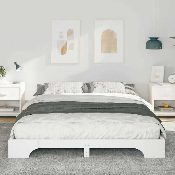vidaXL Struttura del letto Bianco 160 x 210 cm Pino massello