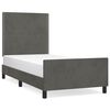vidaXL Giroletto senza Materasso Grigio Scuro 90x200 cm Velluto