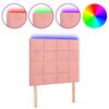 vidaXL Testiera a LED Rosa 80x5x118/128 cm in Velluto