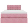vidaXL Struttura Letto Pouf con Materasso Rosa 120x200 cm Velluto