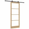 vidaXL Porta scorrevole ORKDAL Naturale e Nero 93 x 232 cm