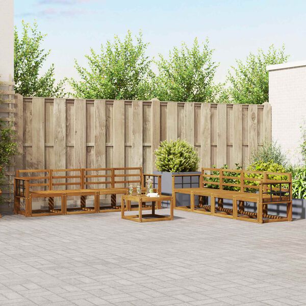 vidaXL Set di divani da esterno 9 pcs Naturale