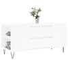 vidaXL Tavolino da Salotto Bianco 102x44,5x50 cm in Legno Multistrato