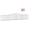 vidaXL Cesti Gabbioni ad Arco 7 pz 400x50x60/80 cm Ferro Zincato
