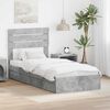 vidaXL Letto con Contenitore con testiera Grigio cemento 90 x 200 cm