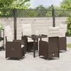 vidaXL Set da Pranzo per Giardino 5 pcs Marrone Poly Rattan
