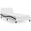 vidaXL Letto con Materasso Dover Bianco e Nero 100x200 cm in Similpelle