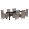 vidaXL Set da Pranzo per Giardino 7 pz Grigio