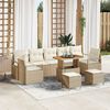 vidaXL Set Divano da Giardino con cuscino 10 pcs Beige e Crema