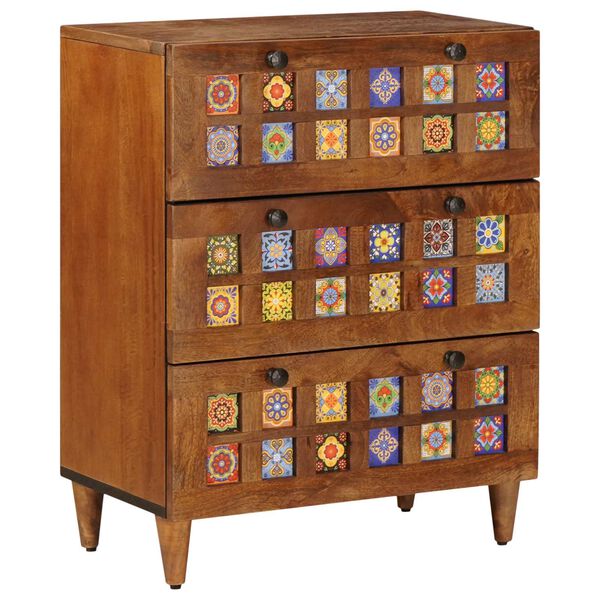 vidaXL Credenza Noce 60 x 33 x 75 cm Legno di mango massello