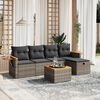 vidaXL Set Divano da Giardino 6 pz con Cuscini Grigio in Polyrattan