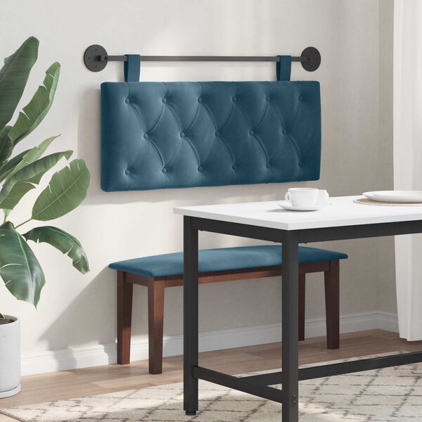 vidaXL Testata appesa Montaggio a parete Blu 110 x 55 x 7 cm Velluto