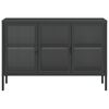 vidaXL Credenza Nera 105x35x70 cm Vetro e Acciaio
