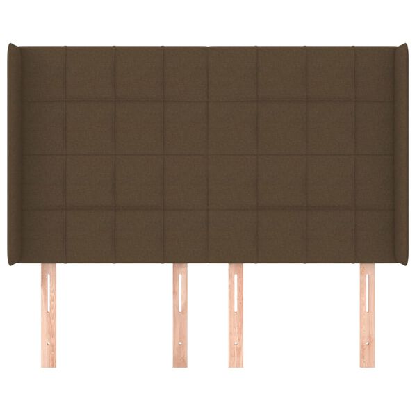 vidaXL Testiera ad Orecchio MarroneScuro147x16x118/128cm inTessuto