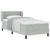 vidaXL Letto a molle con materasso Grigio chiaro 90 x 190 cm Velluto