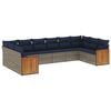 vidaXL Set Divani da Giardino 10 pz con Cuscini Grigio in Polyrattan
