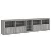 vidaXL Credenza con Luci LED Grigio Sonoma 283x37x67 cm