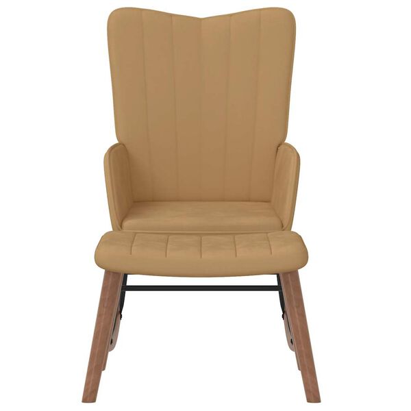 vidaXL Poltrona a Dondolo con Poggiapiedi Marrone in Velluto