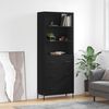 vidaXL Credenza Nera 69,5x34x180 cm in Legno Multistrato