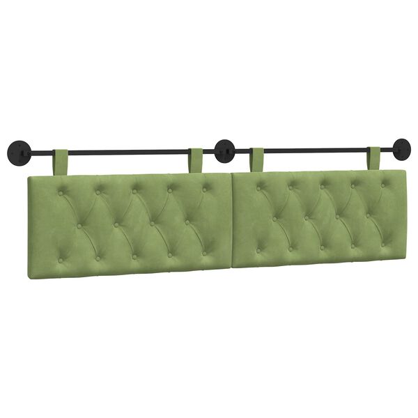 vidaXL Testata appesa Verde chiaro 170 x 55 x 7 cm Velluto