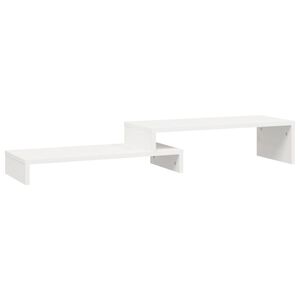 vidaXL Supporto Monitor Bianco (52-101)x22x14 cm Legno Massello Pino