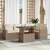 vidaXL Set Divano da Giardino 6 pz con Cuscini Beige in Polyrattan