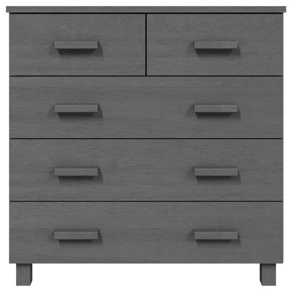 vidaXL Credenza HAMAR Grigio Scuro 79x40x80 cm Legno Massello di Pino