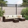 vidaXL Set Divani da Giardino 5 pz con Cuscini Marrone in Polyrattan