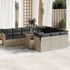 vidaXL Set Divani da Giardino 11 pz con Cuscini in Polyrattan Grigio