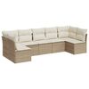 vidaXL Set Divani da Giardino 7 pz con Cuscini Beige in Polyrattan